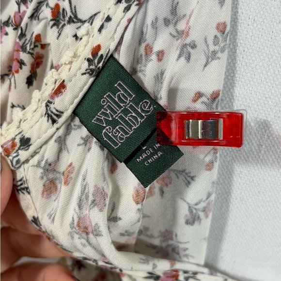 Wild Fable Cream Floral Cap Sleeve Summer Dress in Size Large - Picture 2 of 8